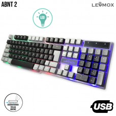 Teclado Gamer USB LED LEY-2076 Lehmox - Preto